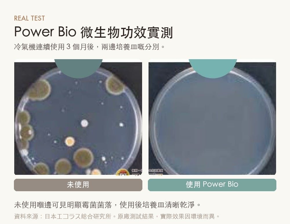 冷氣機三個月培養皿對比